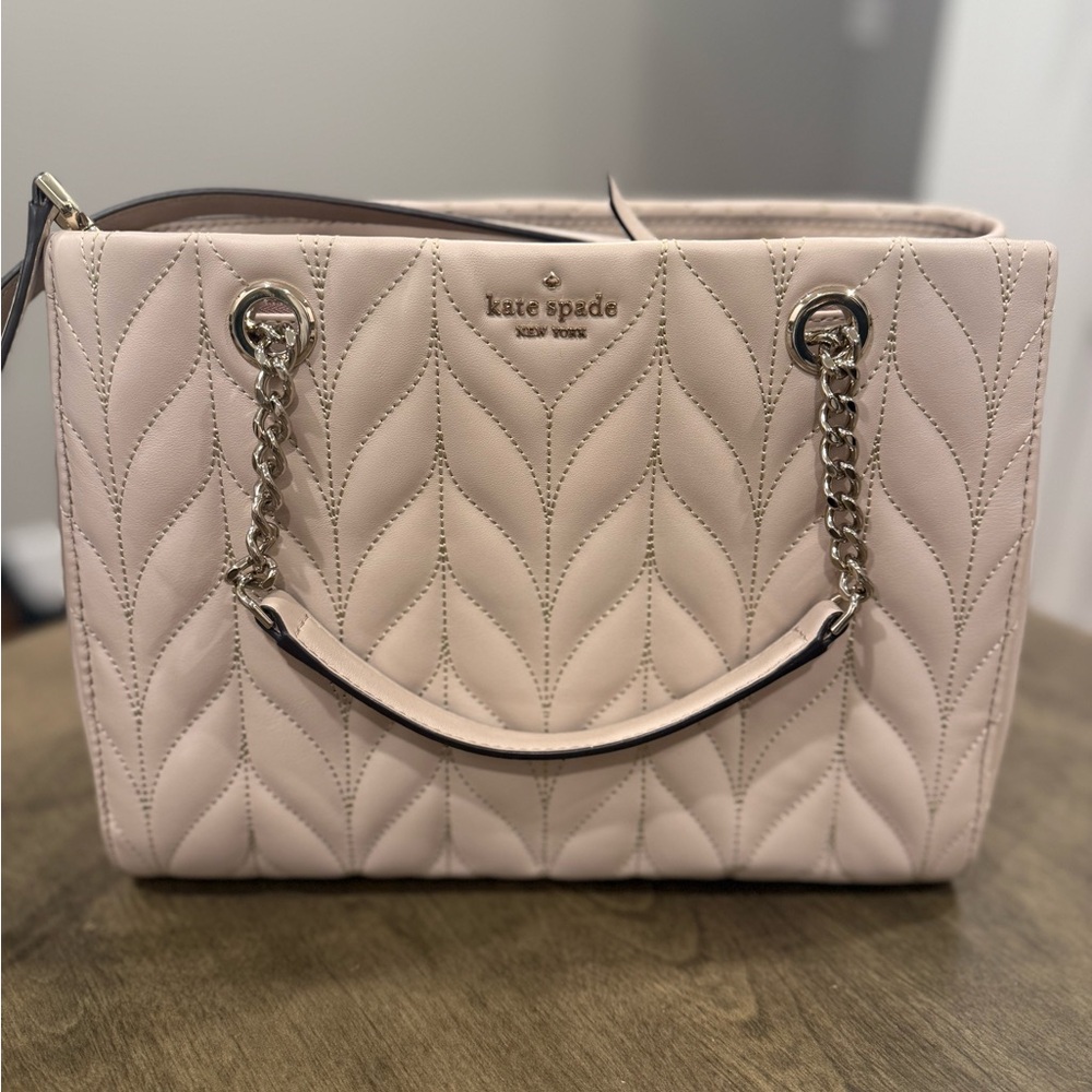 kate spade Quilted Chain-Handle Tote in Light Pink